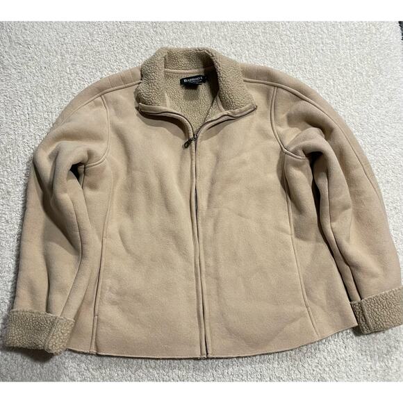 Barrage Authentic Womens Medium Full Zip Faux Suede Sherpa Jacket Tan - Picture 1 of 9